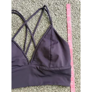 Lululemon Pushing Limits Bra Deep Plum Strappy Longline Size 8 thumbnail 3