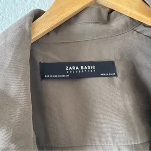 ZARA Army Green Cinch Waist military Coat jacket thumbnail 2