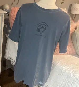 Life is Good Tee Graduate Short Sleeve Shirt Blue Cotton Womens Men Small thumbnail 6