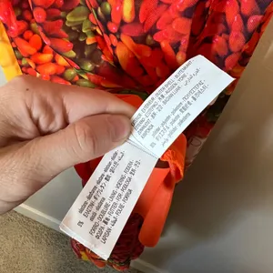 Zara Picante Pepper Mesh Fruit Vegetable Print Off Shoulder Maxi Dress Red Small thumbnail 8