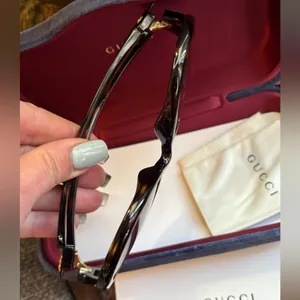 Authentic GUCCI 56 Cat eye Havana Acetate sunglasses thumbnail 12