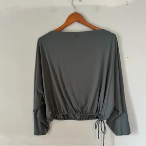 Athleta Cool Down Top Long Sleeve Crop XL Bali Green thumbnail 3