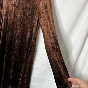 Vintage Carole Little‎ Dress Size 6 Brown Velvet 90s Y2K Long Sleeve Mock Neck thumbnail 2
