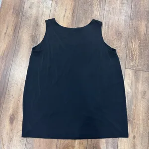 Eileen Fisher Woman 1X Black 100% Silk Scoop Neck Sleeveless Tank Top Blouse thumbnail 5