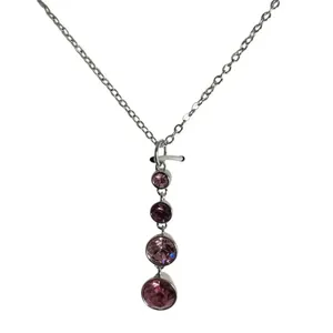 Believe by Brilliance Silver Plated Pink Crystal Drop Necklace – NIB thumbnail 7