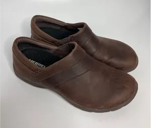 Merrell Encore Q2 Breeze Clogs Womens 6.5 Brown Leather Slip On Comfort J51694 thumbnail 1