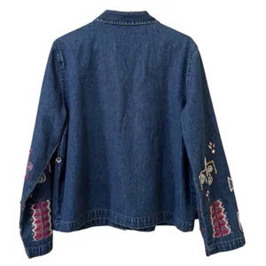 New Direction Denim Jacket Women Large Embroidered Patches Buttons Sparkle Aztec thumbnail 2