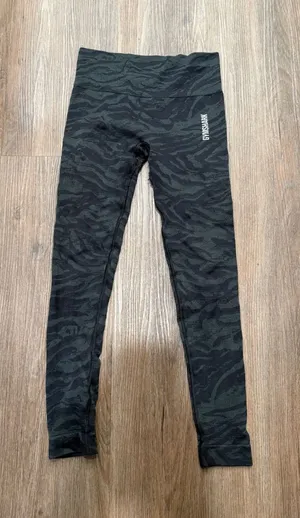 Gymshark‎ Adapt Animal Seamless Leggings Womens XS Black Grey Zebra GLLG4296-BK thumbnail 1