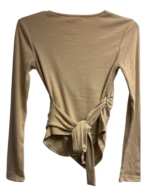 NWT Heyson Boutique Brand Beige/Neutral Wrap Top Size Small thumbnail 4