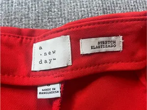 a new day Bright Red- orange High-Waist Dress Shorts thumbnail 2