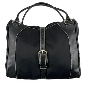 Prada Leather/Nylon Buckled Satchel Tote Bag thumbnail 1
