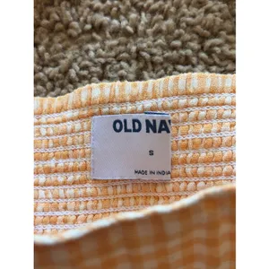 Old Navy Orange Gingham Check Cottage‎ Festival Babydoll Tank Top Shirt Small thumbnail 4