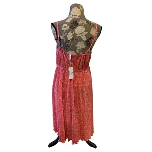BEACHSISSI Coral Red Floral Spaghetti Strap Dress size XL thumbnail 5
