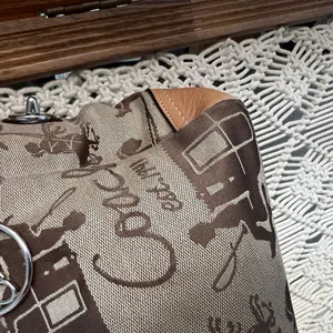 VINTAGE Coach Horse & Carriage brown canvas and leather trim tote bag thumbnail 6