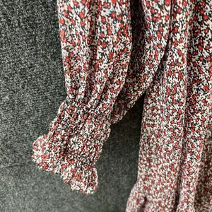 NWT Mango Amelie Floral Maxi Dress Size 4 Red Black Chiffon Ruffle Long Sleeve thumbnail 7