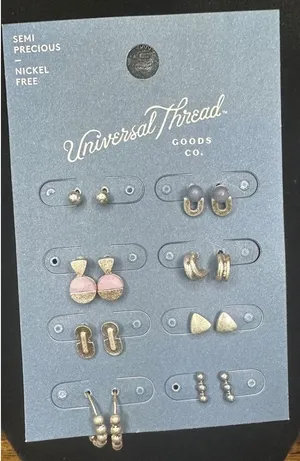 Universal Threads 8 pc. Worn Silver Earrings #2 thumbnail 2