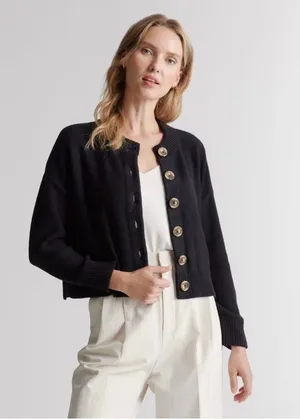 Quince 100% Organic Cotton Cropped Cardigan thumbnail 1