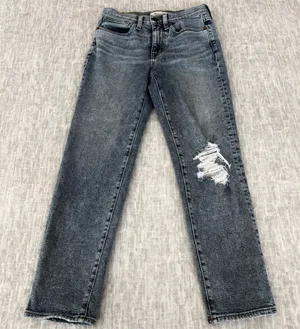 Madewell Women's Girljean‎ Girl Jean Denim Distressed Sz 24 Straight thumbnail 1