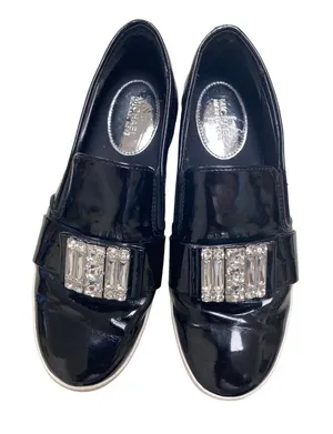 Michael Kors women’s shoe sneaker leather patent black w/rhinestones 8.5 SKU 718 thumbnail 1