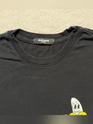 Bananas Monkey Graphic T Shirt Womens Small Black Streetwear Tee Cotton thumbnail 4