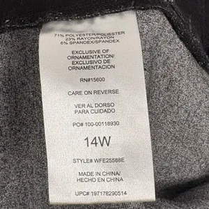 Democracy Dark Gray Plaid Wide Leg Dress Pants Sz 14W thumbnail 6