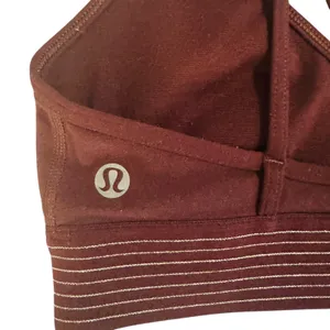 Lululemon Principal Dancer‎ Golden Bralette Midnight Maroon Bra Brown Strappy 4 thumbnail 4