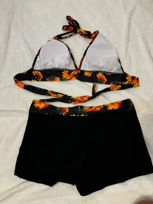 Two piece swimsuit set size XL Black thumbnail 2