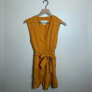 Anthropologie Maeve Luana Linen‎ Blend Tie-waist Romper thumbnail 2