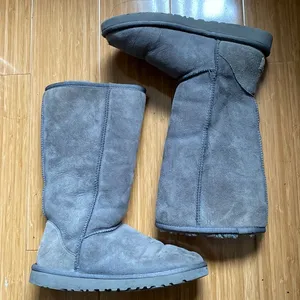 UGG Gray Tall Sheepskin Boots thumbnail 1