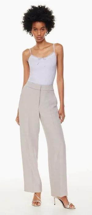 Aritzia Wilfred Alanya Wide Leg‎ High Rise Pant Womens 12 Gray Office thumbnail 1