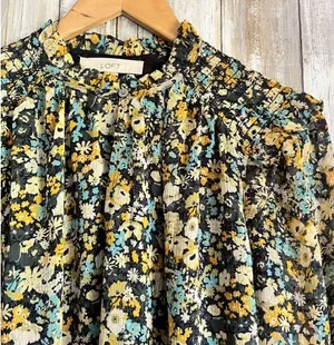 Loft Floral Smocked Blouse •Small thumbnail 4