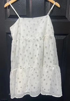 Forever 21 White with silver polka dots thumbnail 1