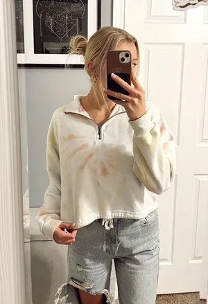 American Eagle Pastel Tie Dye Quarterzip thumbnail 1