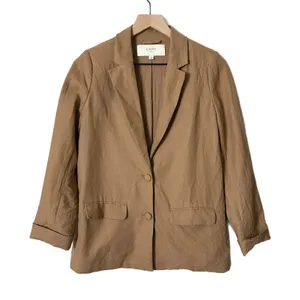 Cami NYC Owen Linen Cotton Blend Relaxed Blazer Jacket Butterscotch Brown XS thumbnail 2