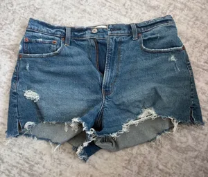 Abercrombie & Fitch Curve Love High Rise Cutoff Shorts Denim Distressed 30/10‎ thumbnail 1
