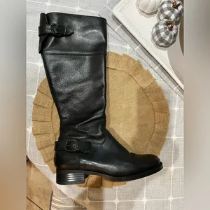 Aldo Black Leather Knee-High Boots sz 7 thumbnail 2