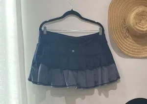 Lululemon Run Pacesetter Tiered Ruffle Skort Shorts navy thumbnail 3