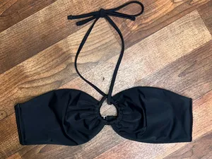 Abercrombie & Fitch Black Ring-Front Bandeau Bikini Top thumbnail 2