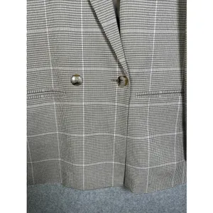 Madewell Womens Small Plaid Double Breasted Blazer Jacket Beige Neutral Academia thumbnail 3