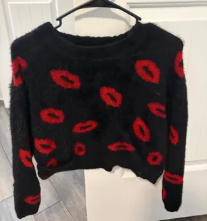 Lulus black sweater thumbnail 1