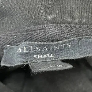 AllSaints Women's Black Spell Out Logo Zip Hoodie Hooded Sweatshirt Top Size S thumbnail 4