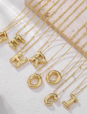 Gold Bar Initial ‘N’ Pendant Necklace thumbnail 2