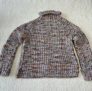 Madewell Rayner Chunky Marled Orchid Mock Neck Cable Knit Winter Sweater Size XS thumbnail 6