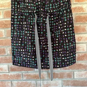 Anna Sui Anthropologie Silk Blend Mini Dress Women’s 8 Black Print thumbnail 3