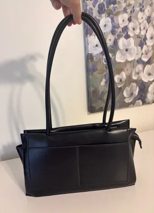 Madison west black shoulder bag faux vegan leather city contemporary thumbnail 1