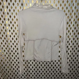 Old Navy Ultralite Mock-Neck Top Color Creme De La Creme structured long sleeve thumbnail 4