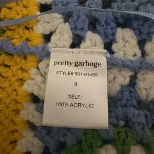 Pretty Garbage Crochet Halter Top Striped Granny Square Crop Top‎ Size Small thumbnail 5