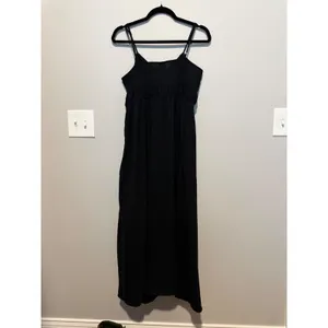 A New Day Womens Black Spaghetti Strap Empire Waist Maxi Dress Medium thumbnail 3