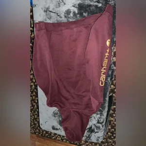 Carhartt Loose Fit Burgundy Hoodie Size XL Unisex thumbnail 2