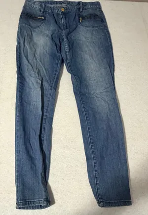 Michael Kors Womens Skinny Jeans Medium Wash Gold Zipper Detail Size 10 thumbnail 1
